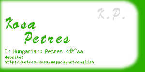 kosa petres business card